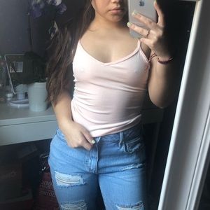 BABY PINK VELVET CROP TOP